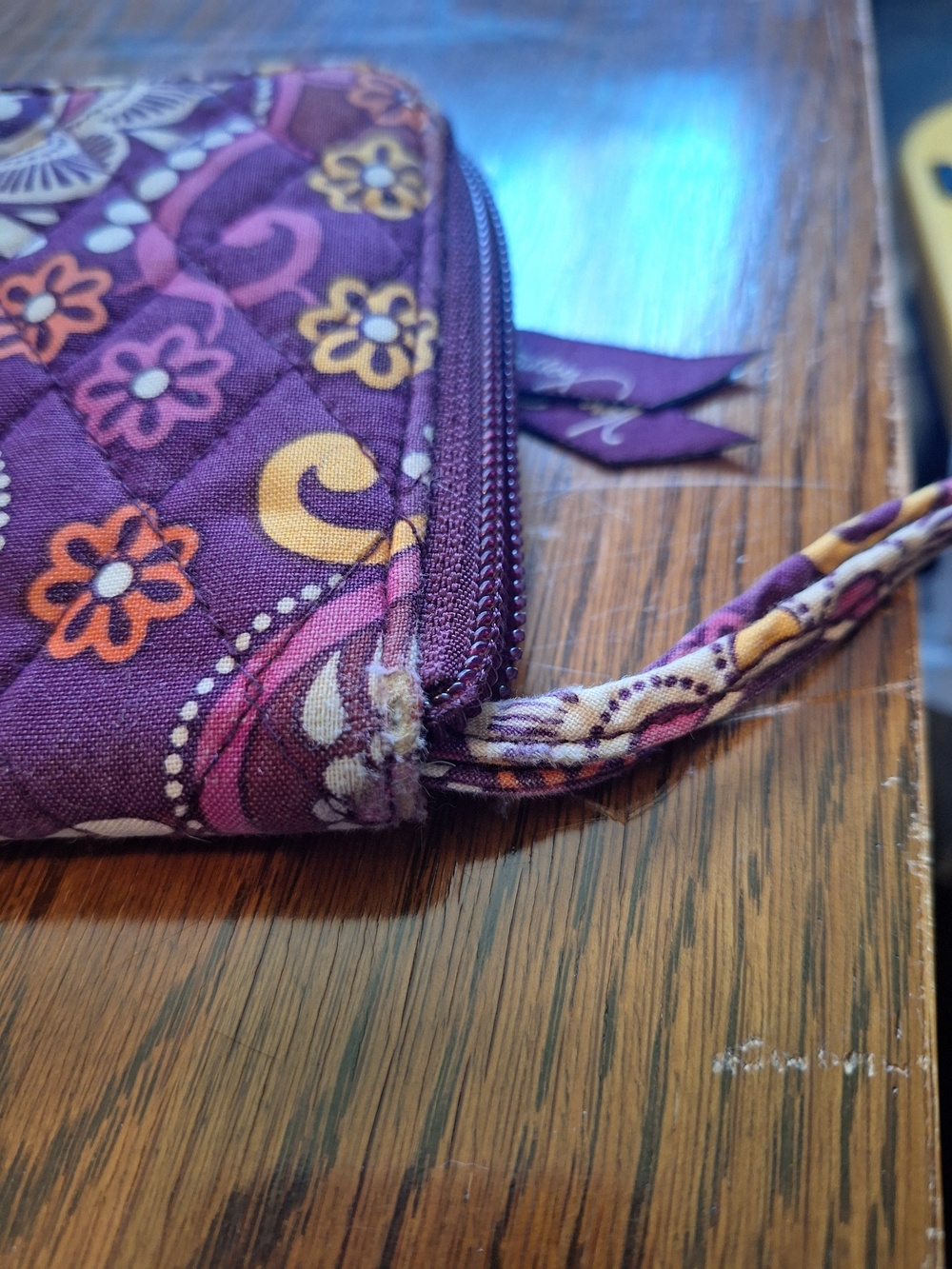 Vera Bradley Wristlet Wallet - Quilted Purple Floral - Picture 6 of 6